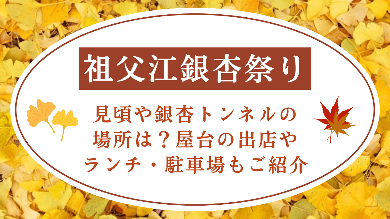 祖父江銀杏祭り2024見頃や銀杏トンネルの場所は？屋台の出店やランチ･駐車場もご紹介