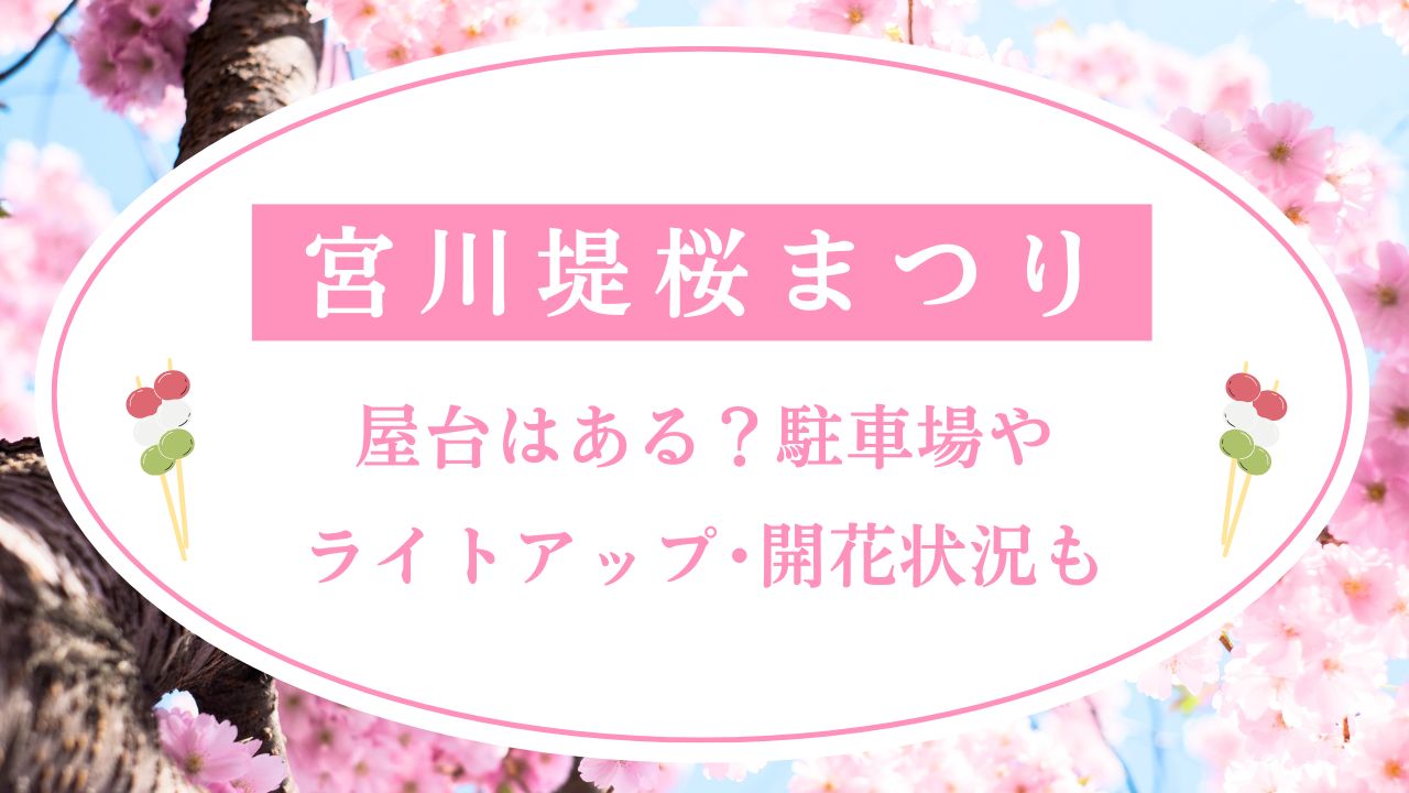 宮川堤桜まつり2025屋台はある？駐車場やライトアップ･開花状況も