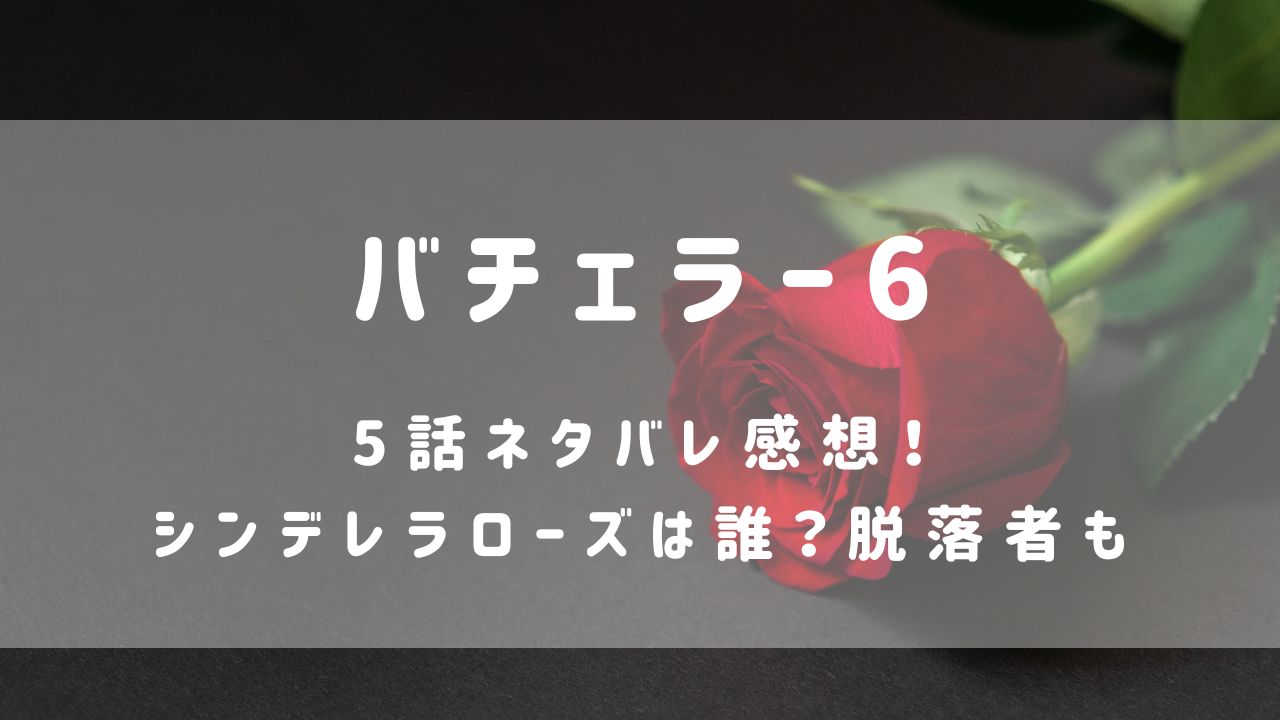 バチェラー6|5話ネタバレ感想！シンデレラローズは誰？脱落者も
